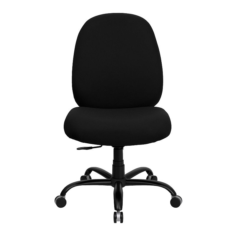 Emma and Oliver 400 lb. Big and Tall High Back Black Fabric Adjustable Back Ergonomic Office Chair