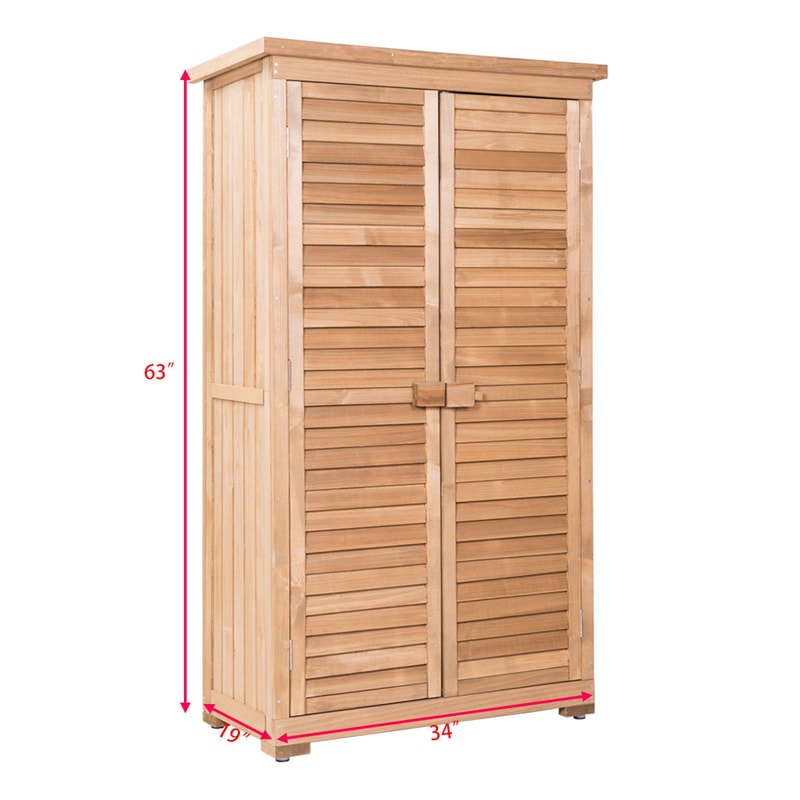 Canada Only - 63'' Tall Wooden Garden Storage Shed in Shutter Design