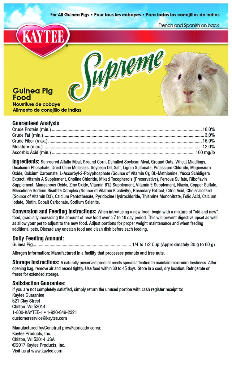 Kaytee Supreme Diet Guinea Pig Food