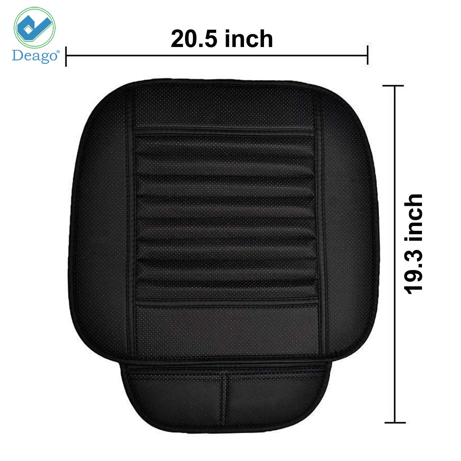 Deago Universal Car Interior Seat Cover Cushion Breathable PU Leather Chair Pad Mat For Auto Supplies (Black)