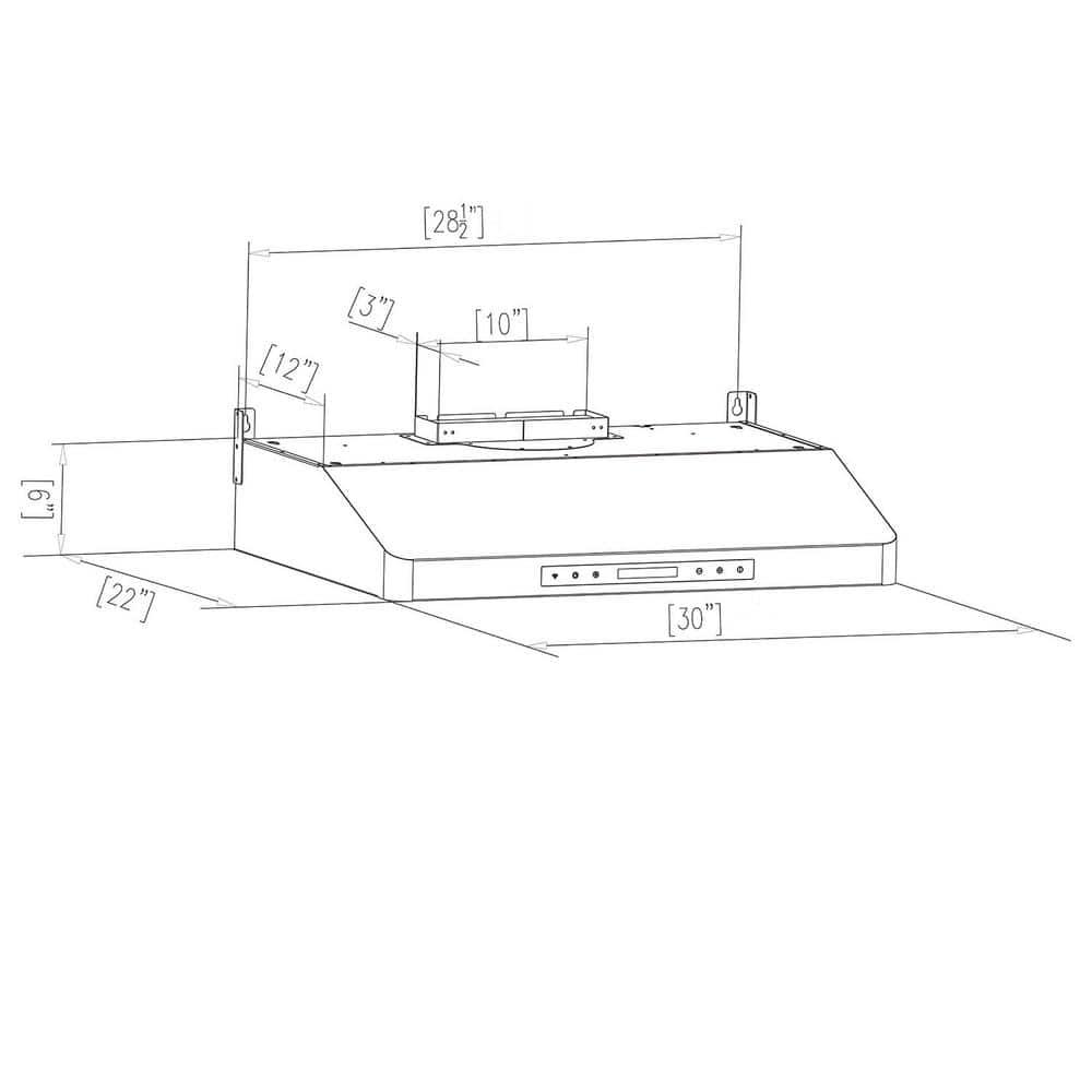 Empava 30 in Ducted Under Cabinet Range Hood in Stainless Steel with Permanent Filters  Delay ShutOff