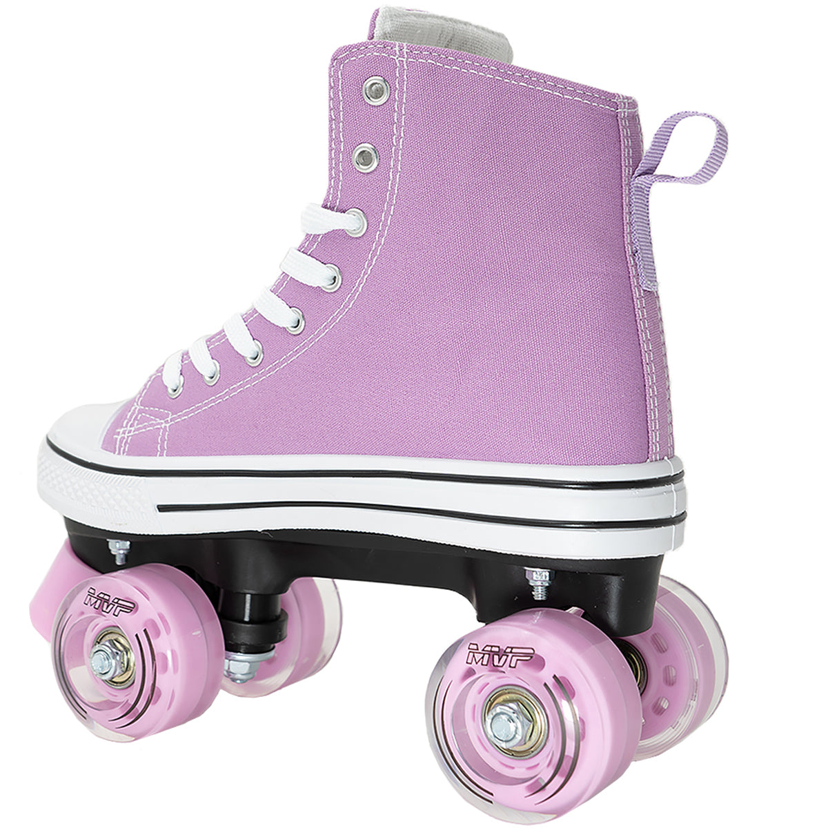 Lenexa MVP 2.0 Roller Skates for Kids and Adults, High-Top Sneaker Unisex Quad Roller Skate for Girls, Boys, Women and Men (Purple, Ladies 5 / Mens 4)