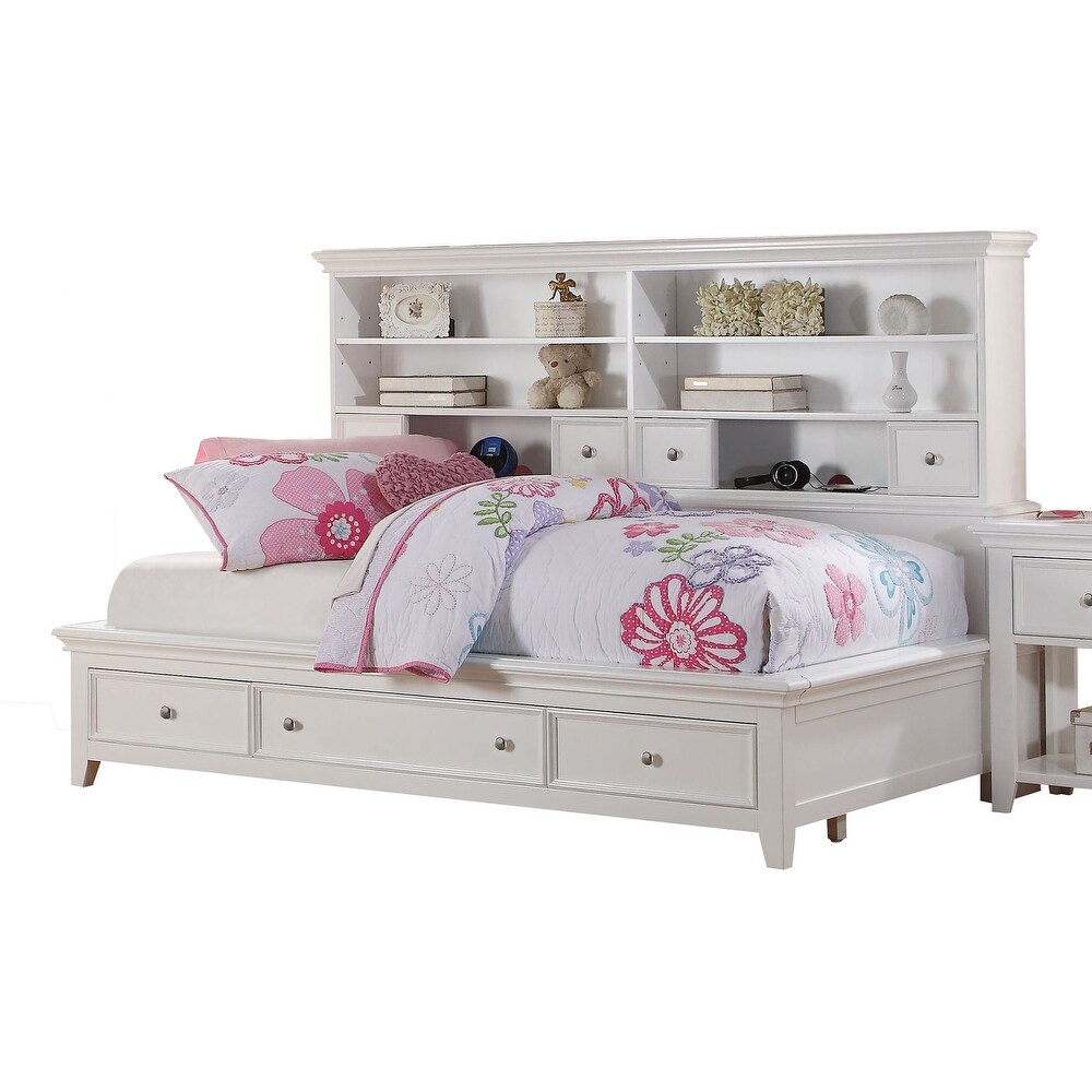 Cassidy White Daybed with Bookcase Headboard