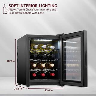 Schmecke Thermoelectric 12-Bottle Free Standing Wine Cooler SHMFWCT125B