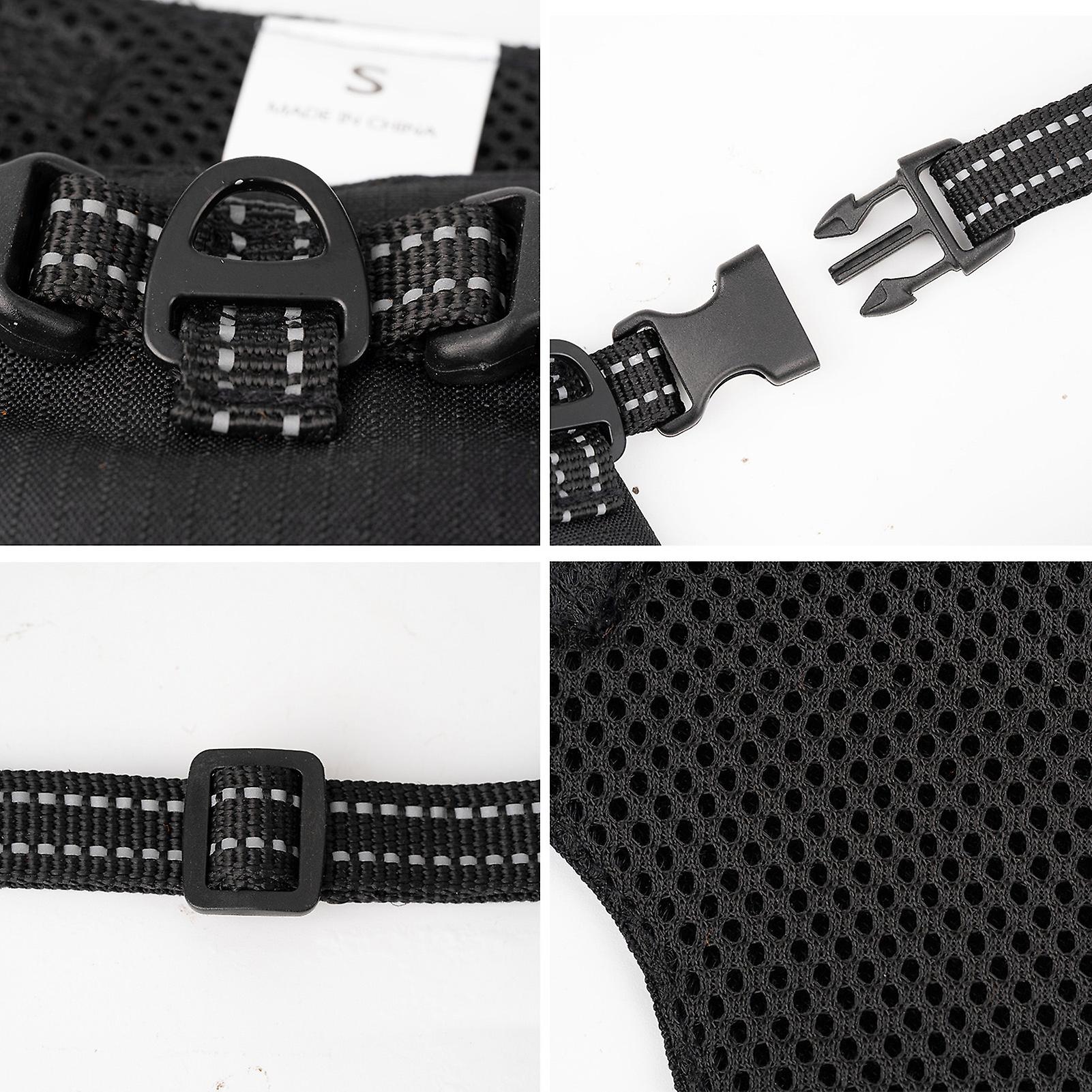 Dog Harness Reflective Adjustable Mesh Lightweight Vest For Small Medium Large Dogs Black X-large