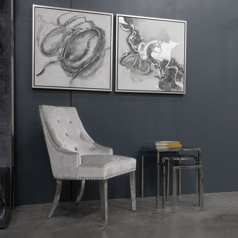 Uptown Club Baffin Dining Chair in Gray Velvet   Contemporary   Dining Chairs   by Homesquare  Houzz