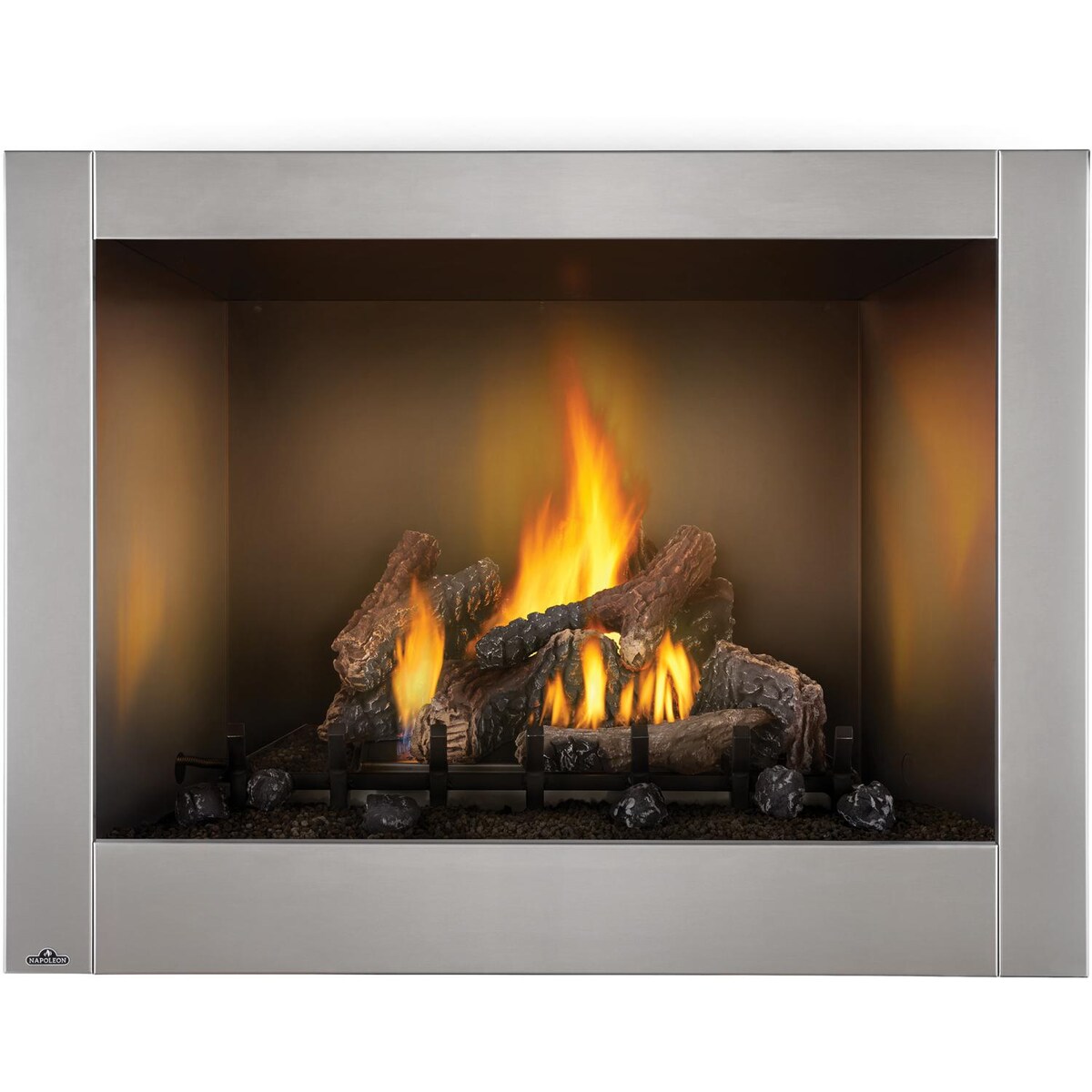 Napoleon Riverside Clean Face 47-Inch Outdoor Built-In Natural Gas Fireplace W/ Millivolt Ignition And Brushed Stainless Steel Face