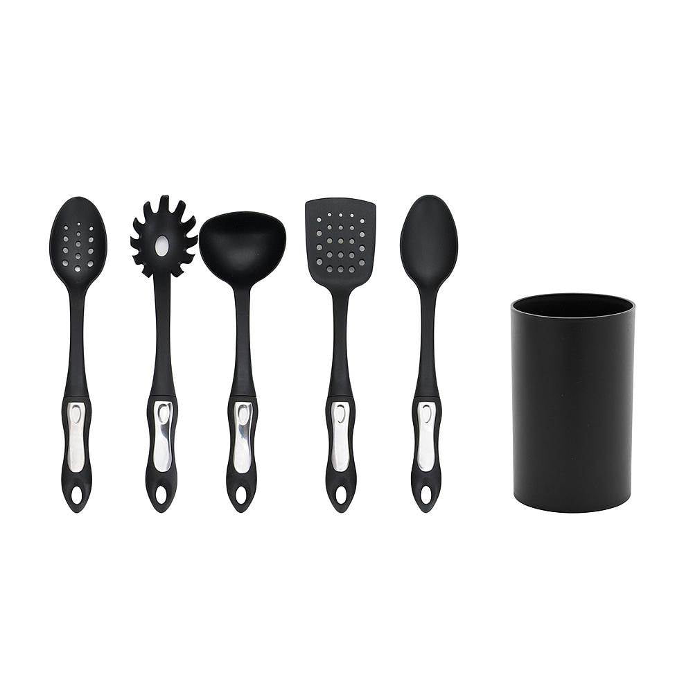 Hamilton Beach Kitchen 6 Pieces Soft Touch Handle Cooking Utensil Set, Black