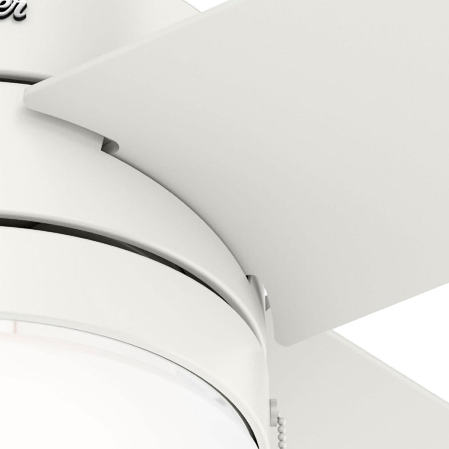 44in Timpani Ceiling Fan in Fresh White with LED Light Kit