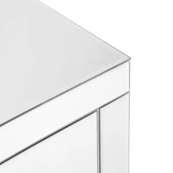 Mirrored nightstand with 2 drawers
