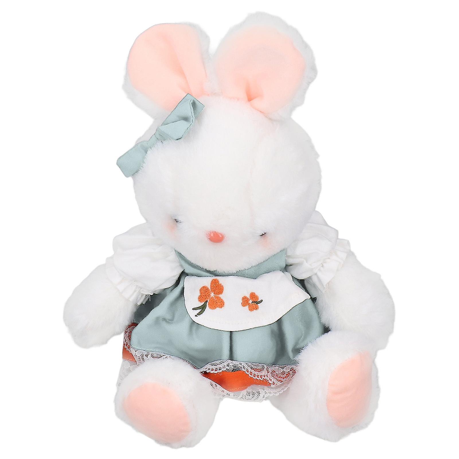 Plush Rabbit Toy Soft Skin Friendly Washable Cute Kids Gift Stuffed Animal Toy for Boys Girls Baby Cyan