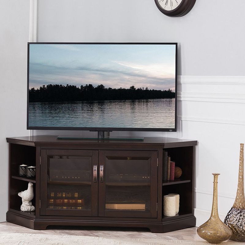 Leick Furniture Chocolate Cherry 56W Corner TV Console