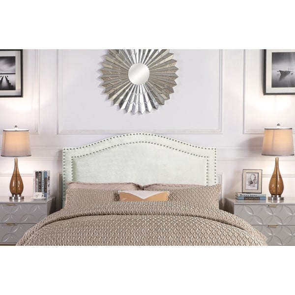 Chic Home Idun Velvet Upholstered Double Row Headboard - - 21527177