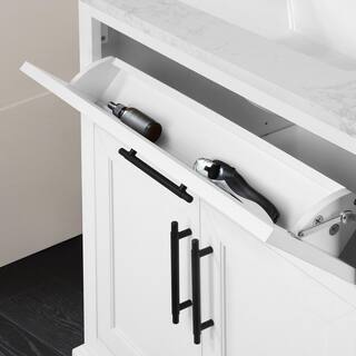 Home Decorators Collection Doveton 24 in. W x 19 in. D x 34.50 in. H Bath Vanity in White with White Engineered Stone Top Doveton 24W