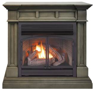 Duluth Forge Dual Fuel Ventless Gas Fireplace - 32000 BTU T-Stat Control Slate Gray Finish Model DFS-400T-2GR 179259