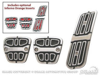 Drake Muscle Cars CA-180005-M Pedal Covers Billet Aluminum Manual