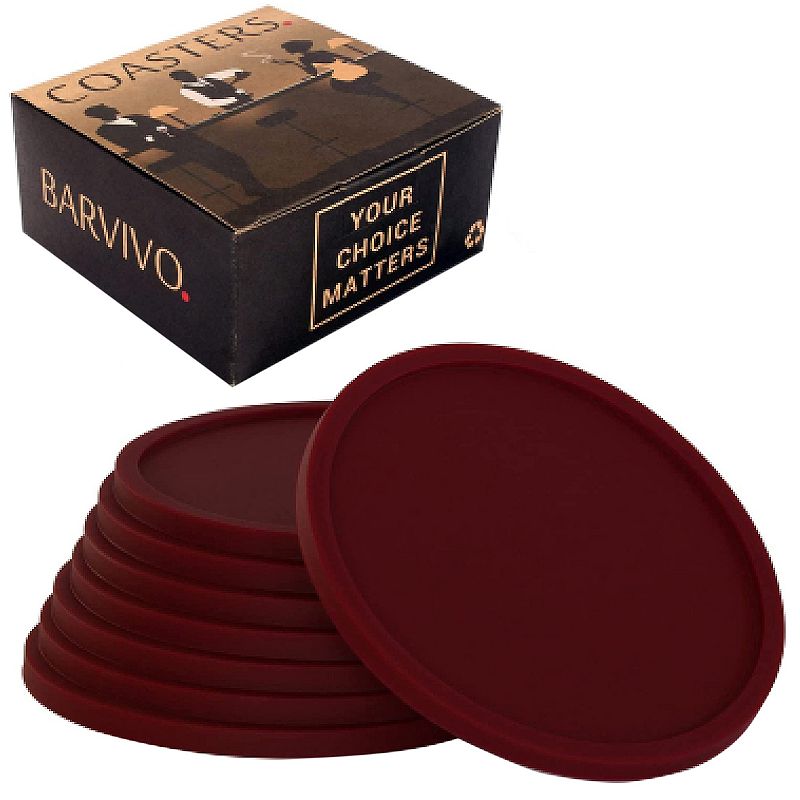 Silicone Coasters with Holder - Perfect Durable Coaster for Tabletop Protection， Anti Slip， Suitable for All Drinks and Table Types