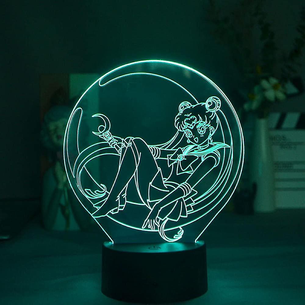 3d Bedroom Lamp Sailor Moon Chandelier Pendant Desk Burner Nice Room Decor Led