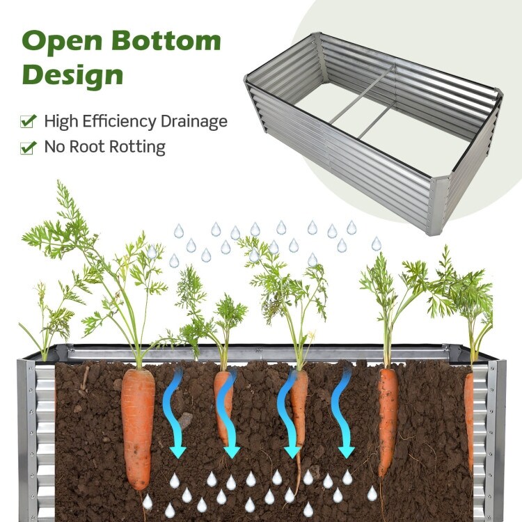 Raised Garden Bed with Four Ground Stakes   70\