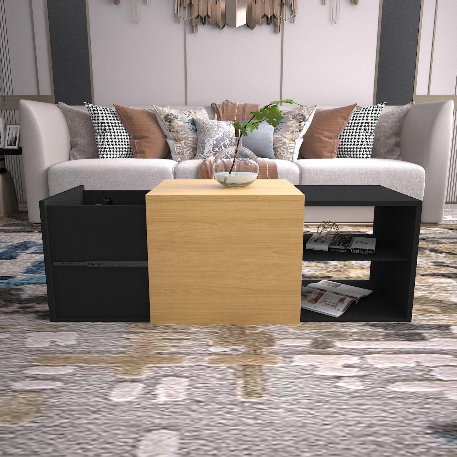 Modern Minimalist Design Living Room Coffee Table Storage Table Small Apartment