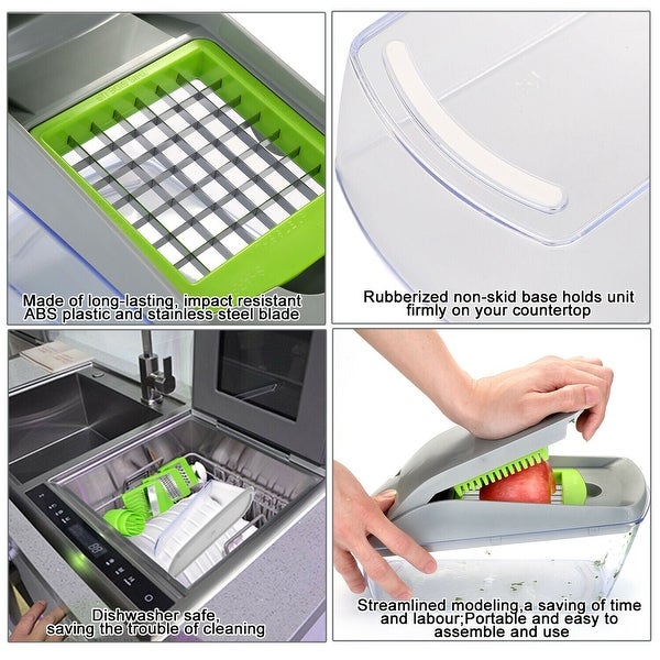 14-in-1 Vegetable Chopper Slicer， Fruit Dicer Veggie Kitchen Cutter Tools