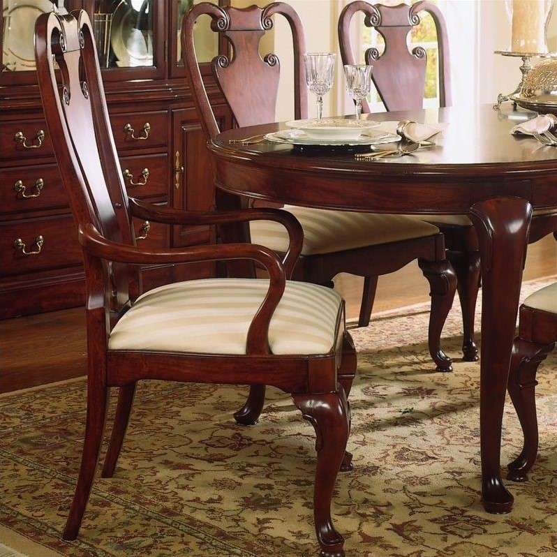 American Drew Cherry Grove Splat Back Arm Chair  Antique Cherry  Set of 2   Traditional   Dining Chairs   by Homesquare  Houzz