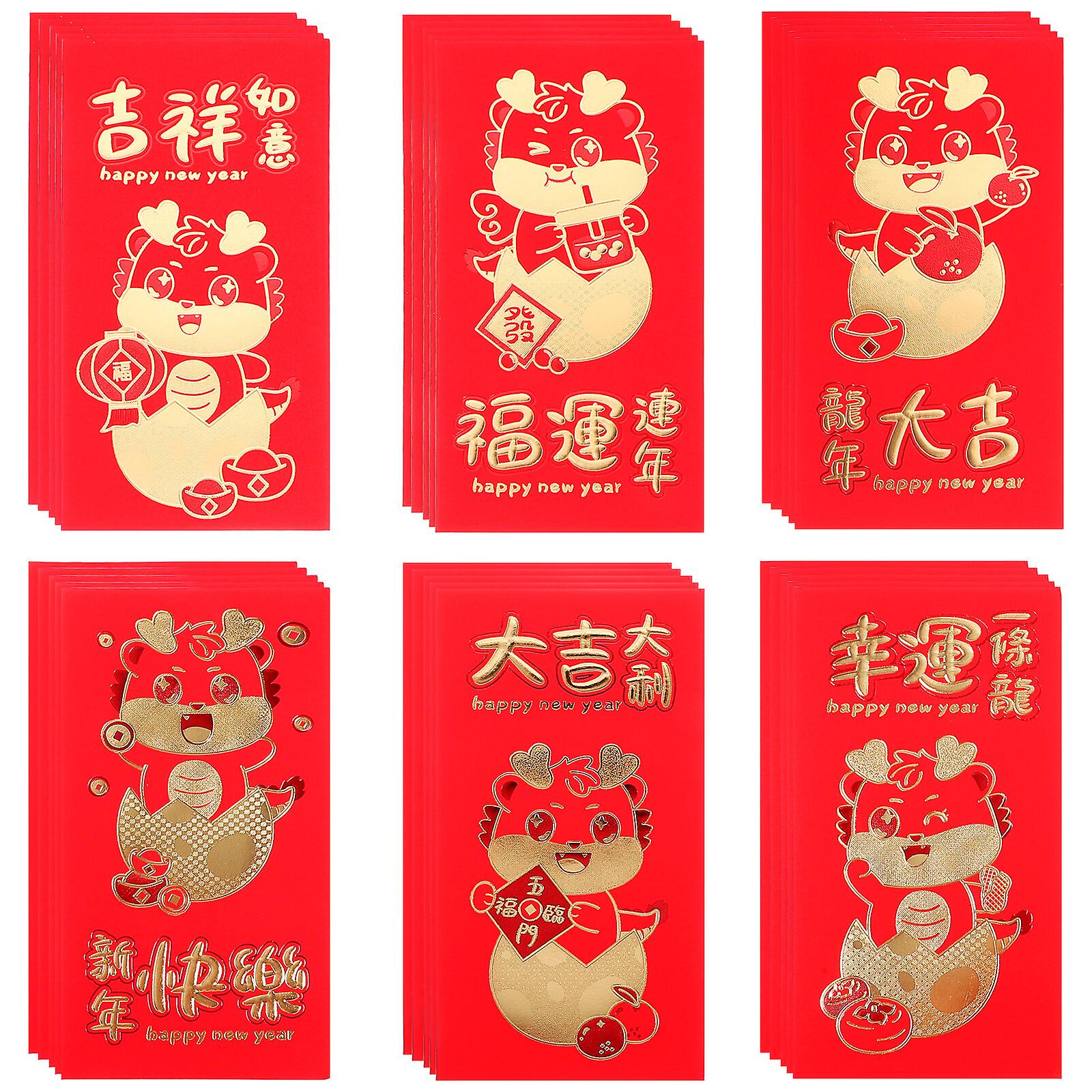 30pcs Chinese New Year Red Envelopes Hong Bao Paper Red Envelopes Chinese Gift Money Envelopes