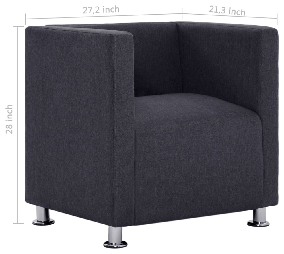 vidaXL Armchair Upholstered Accent Chair Sofa for Office Dark Gray Fabric   Contemporary   Armchairs And Accent Chairs   by vidaXL LLC  Houzz