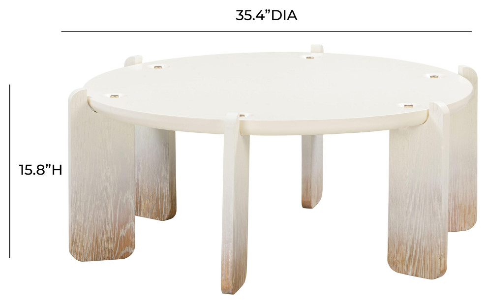 Gloria Cream Oak Coffee Table   Transitional   Coffee Tables   by Homesquare  Houzz