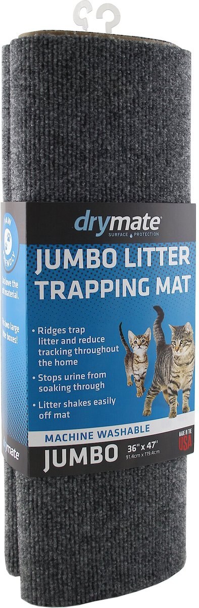 Drymate Jumbo Cat Litter Trapping Mat， Charcoal