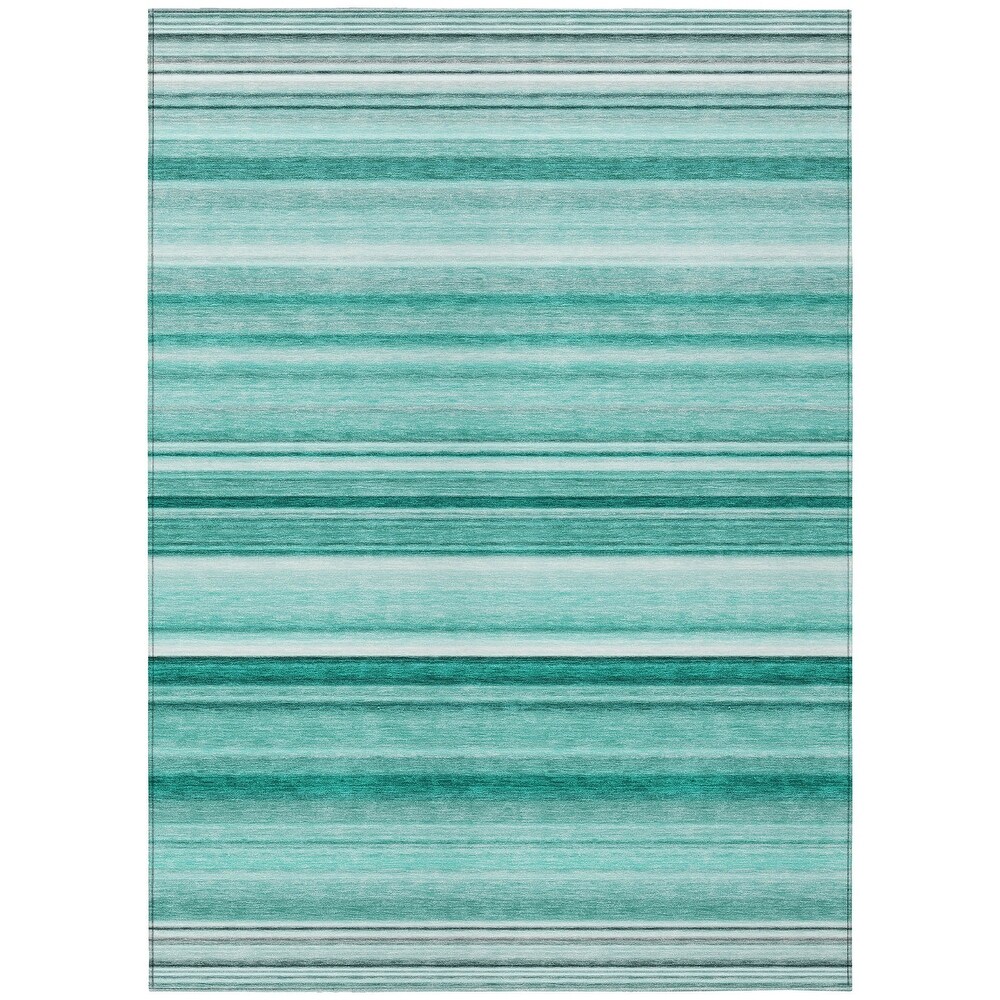 Machine Washable Indoor/ Outdoor Chantille Multi Stripe Rug