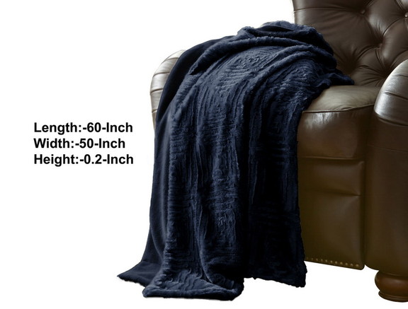 Benjara BM204285 Treviso Faux Fur Throw with Fret ...