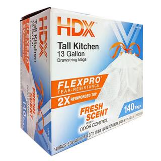 HDX FlexPro 13 Gallon Fresh Scent Kitchen Trash Bag (140-Count) HD13XHF140W