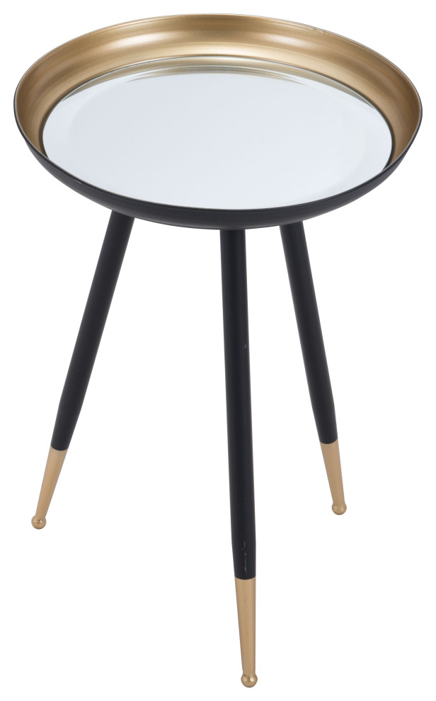 Everly Accent Table Gold and Black   Midcentury   Side Tables And End Tables   by Sideboards and Things  Houzz