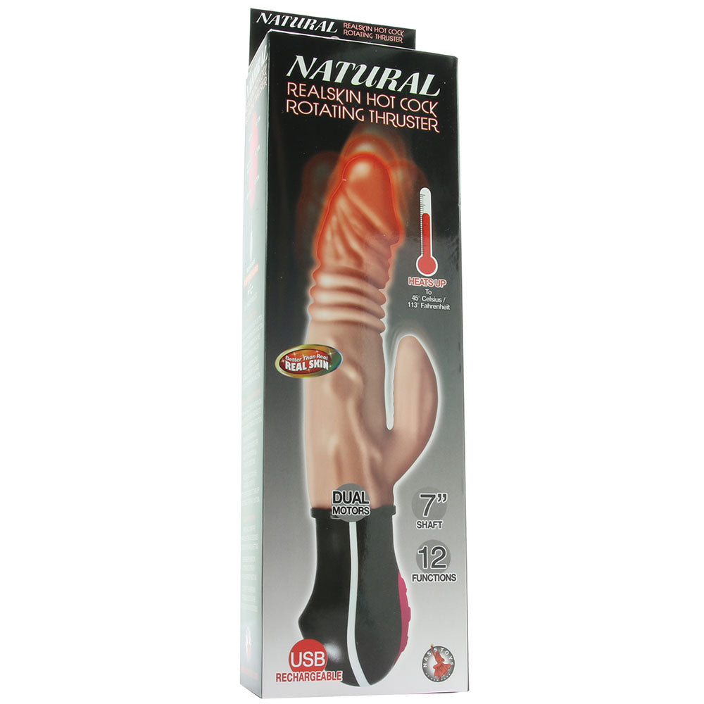 Natural Real Skin Hot Cock Rotating Thruster Vibe in Flesh