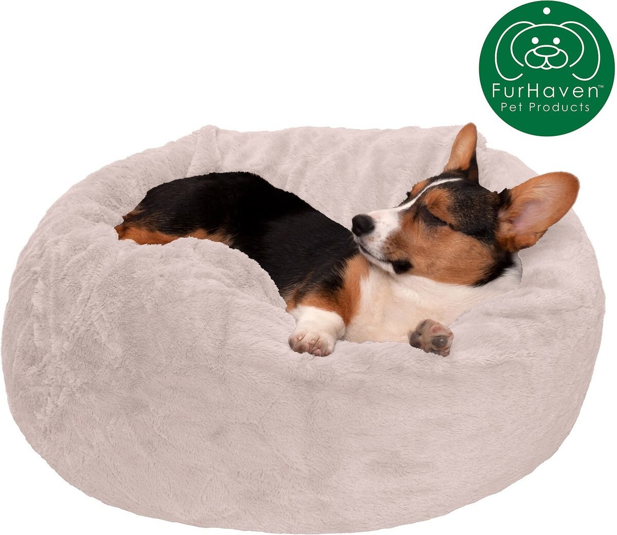 FurHaven Plush Ball Pillow Dog Bed w/Removable Cover