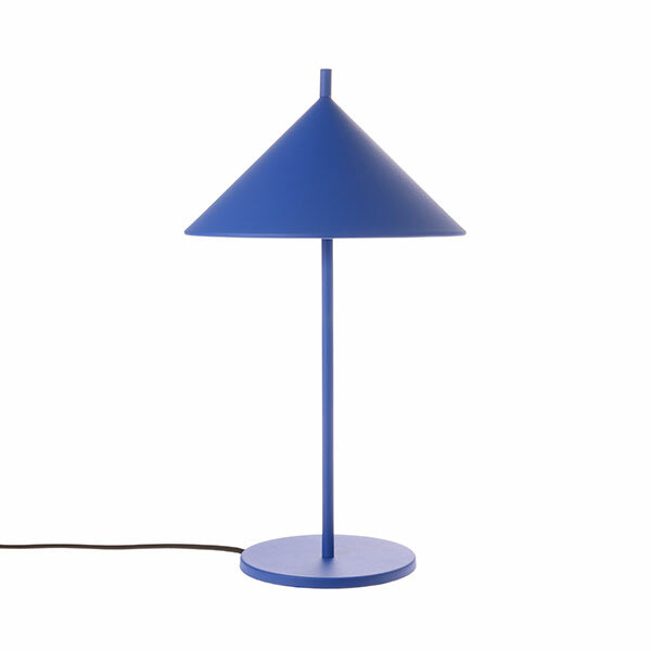 Metal triangle table lamp - blue