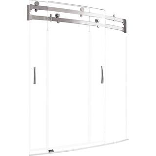 Delta Classic 400 Curve 60 in. W x 62 in. H Sliding Frameless Tub Door in Stainless B55910-6030-SS