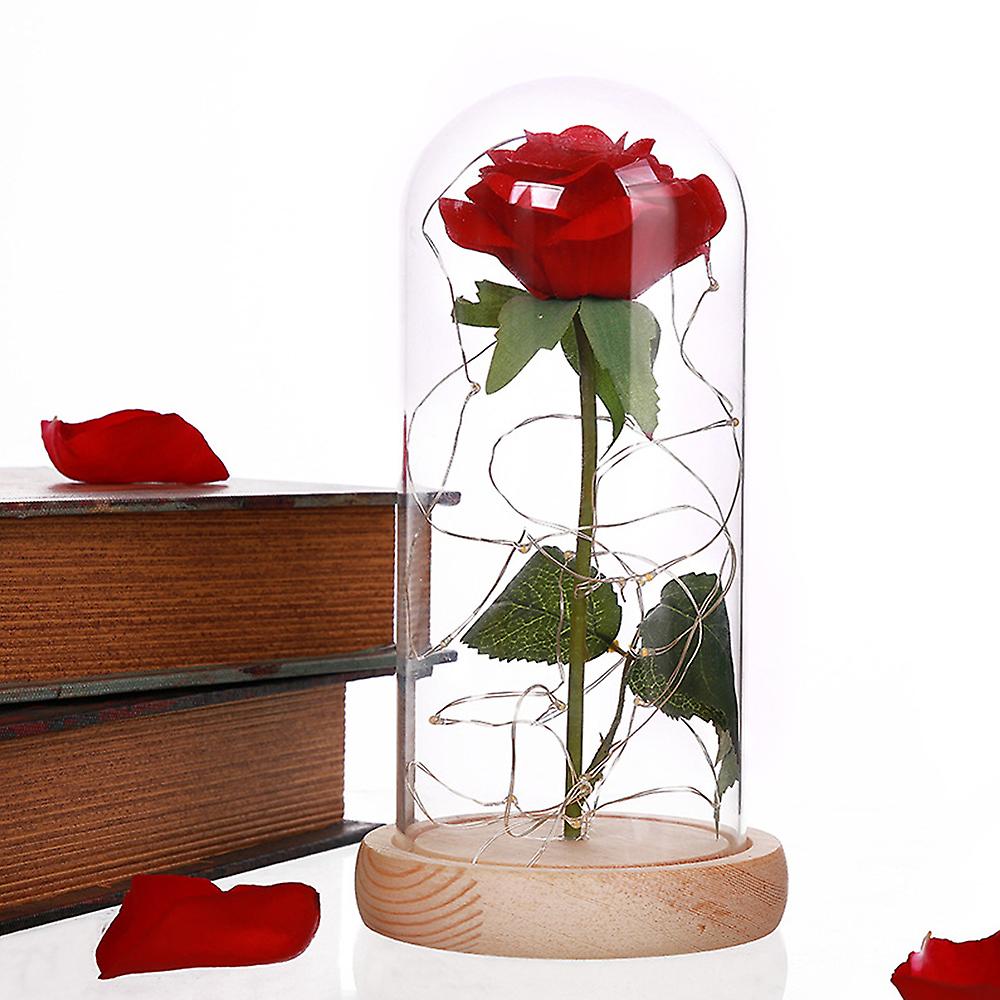 Glass Cover Internal Rose Diy Decoration Lamp Ktv Romantic Led Atmosphere Small Night Light Valentine's Day Gift No.263271