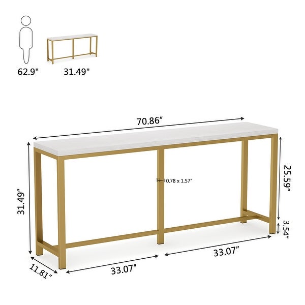 Extra Long Sofa Couch Console Table， 71inch Narrow Entryway Hallway Table