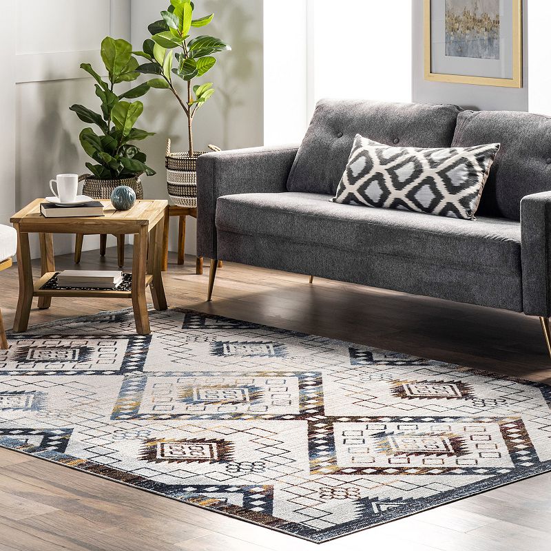 nuLoom Kajal Machine Washable Southwestern Geometric Area Rug