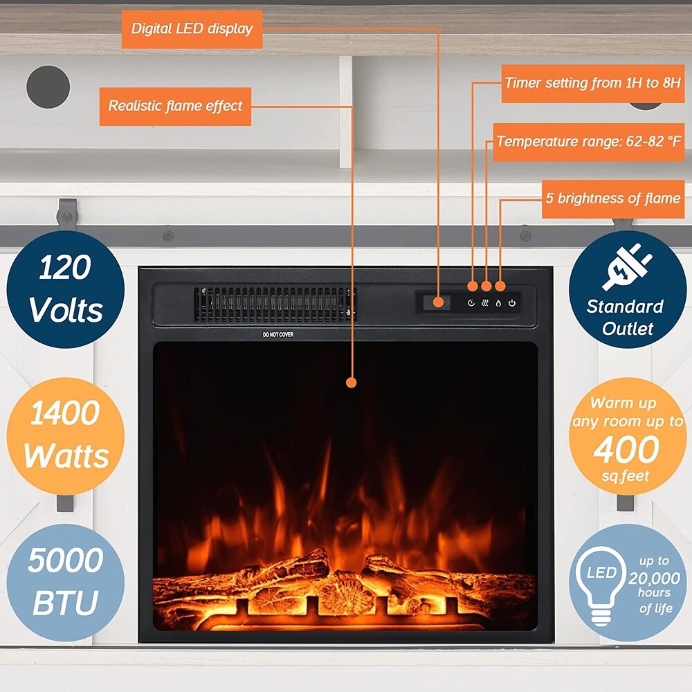 WAMPAT Electric Fireplace TV Stand for TVs Up to 65 Inch   59\