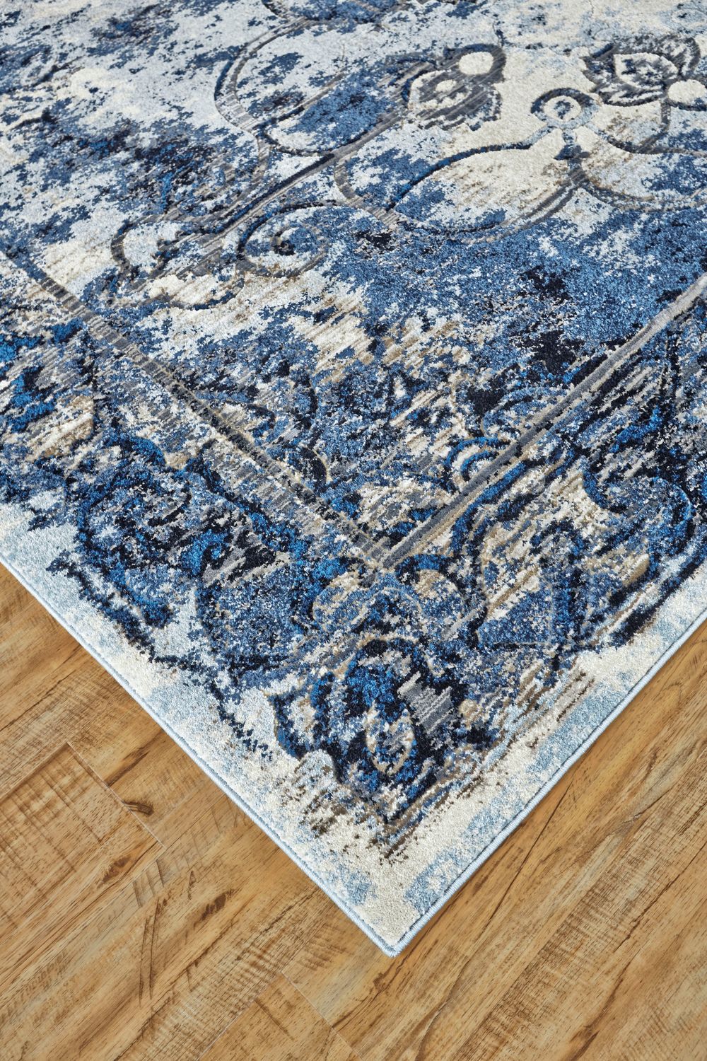 Carini Blue and Ivory Rug by BD Fine