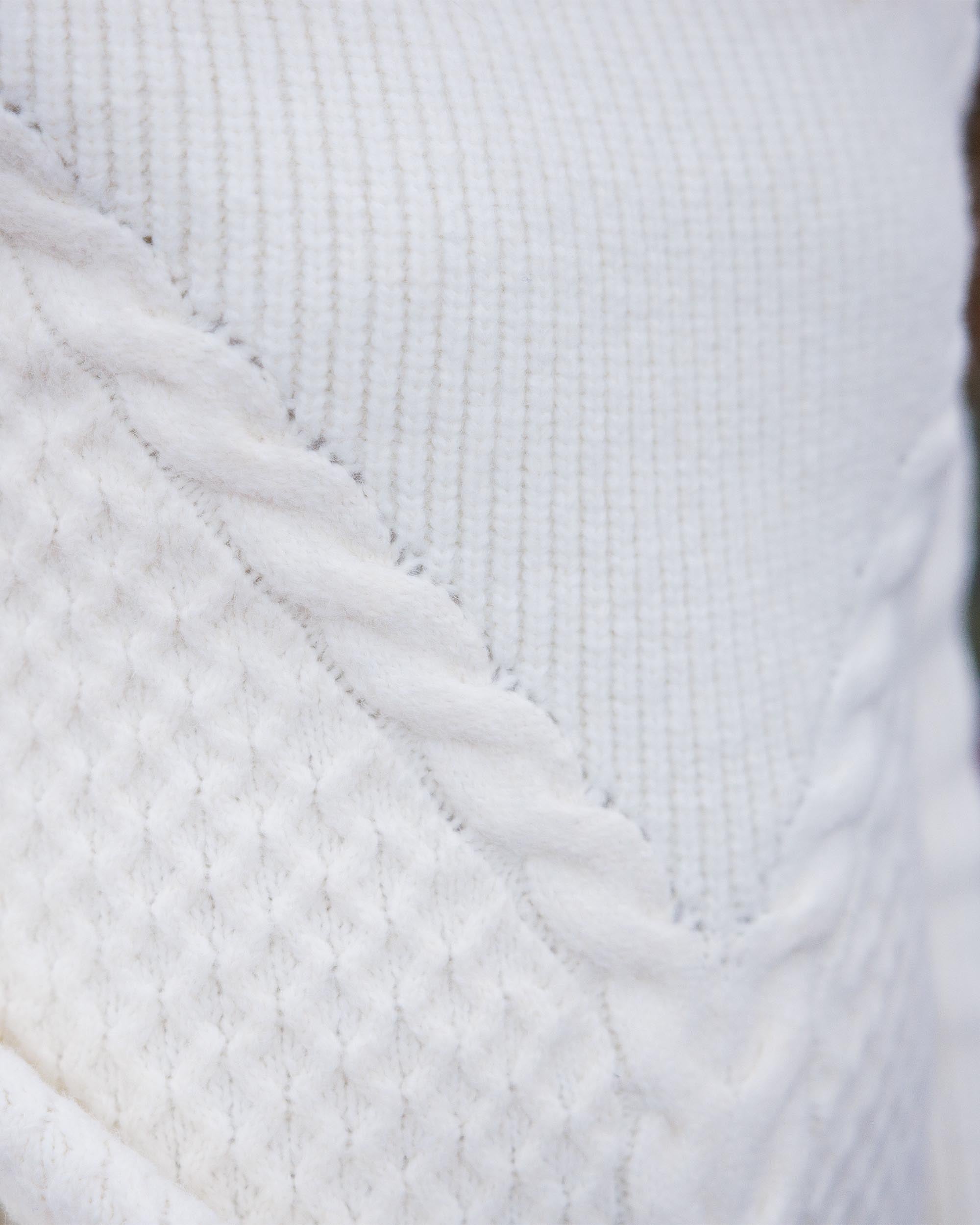 Snuggle Recycled Knitted Polo Neck - Off White