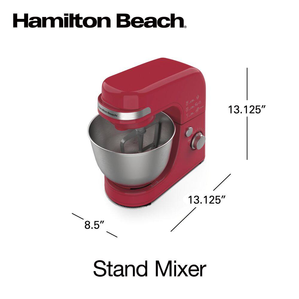 Hamilton Beach 4 Quart 7-Speed Red Stand Mixer with Tilt Head 63389🎉Limited Time Offer🎉