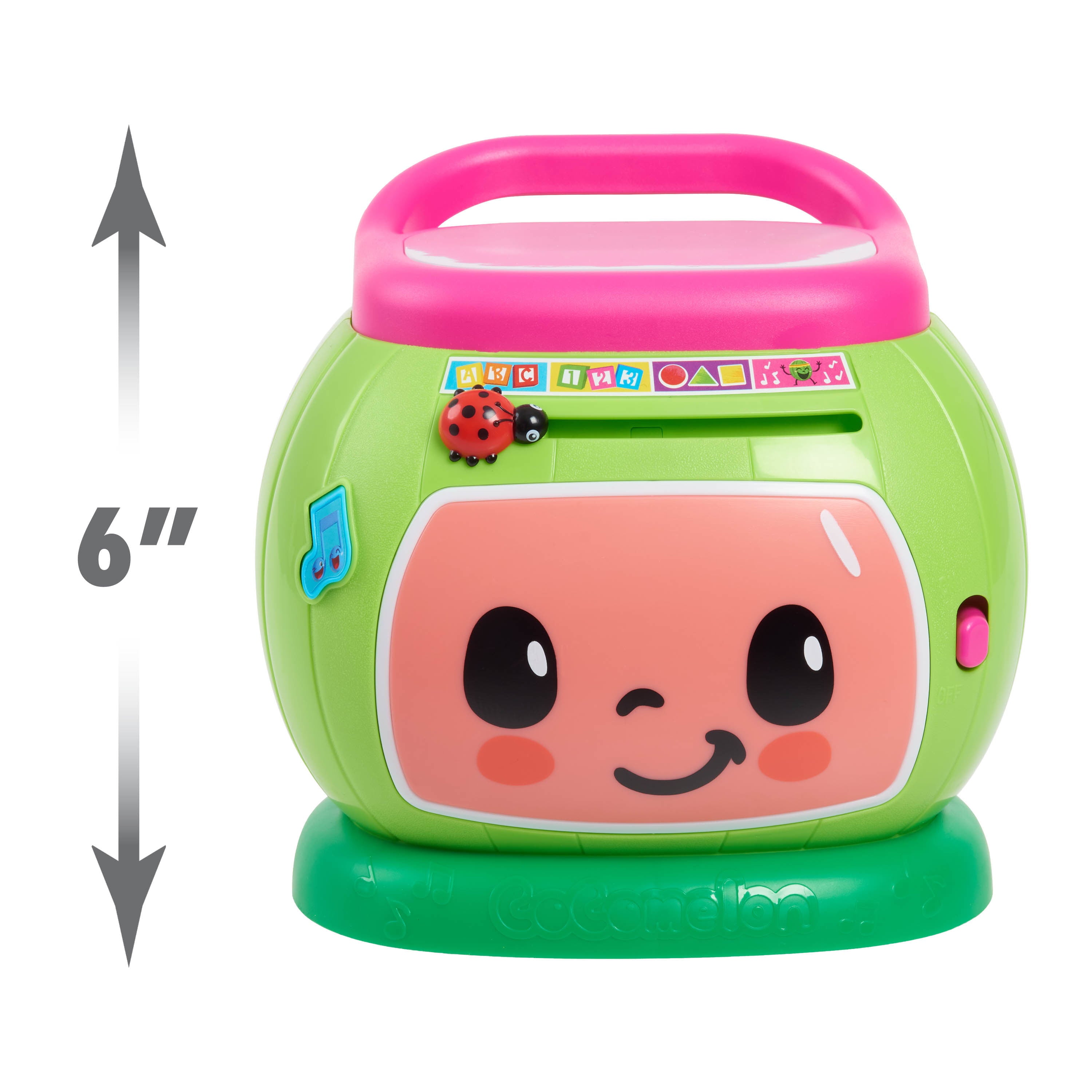 Cocomelon Learning Melon Drum Interactive Lights and Sounds， Learning and Education， Officially Licensed Kids Toys for Ages 18 Month， Gifts and Presents