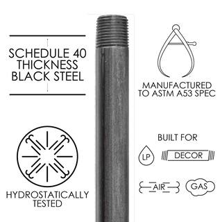 STZ 34 in. x 4 ft. Black Steel Sch. 40 Cut Pipe PDB P34X48