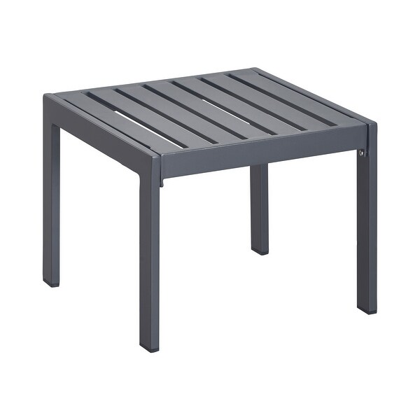 Tommy Hilfiger Monterey Outdoor Easy Assembly Side Table，Gray Gunmetal