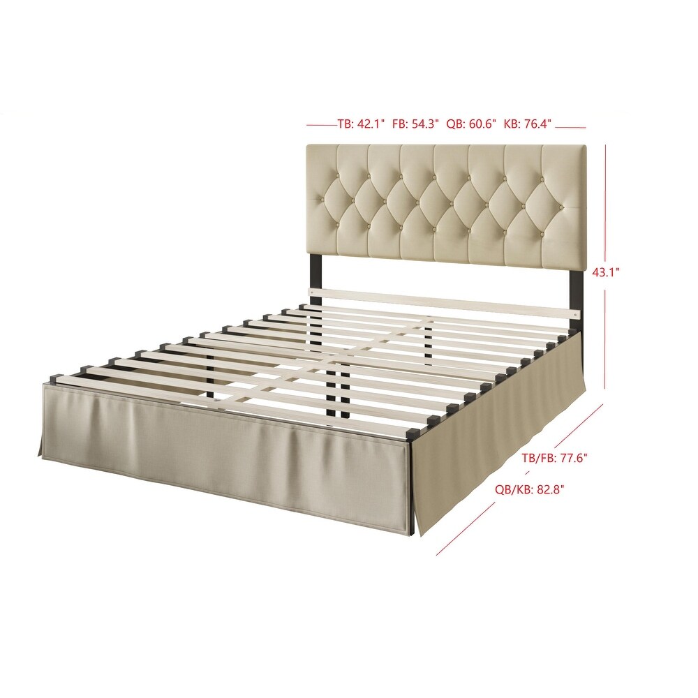 Zachary Tufted Upholstered Platform Bed