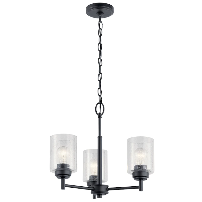 Kichler 44029BK Winslow 3-Light Black Modern/Contemporary Chandelier